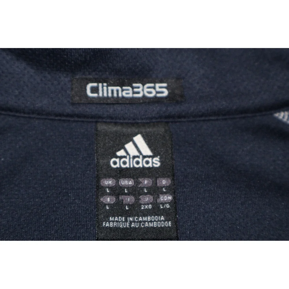 Adidas 1/4 Zip Pullover Mens Large Light Blue Clima365 Golf Gym Year 2007 **
